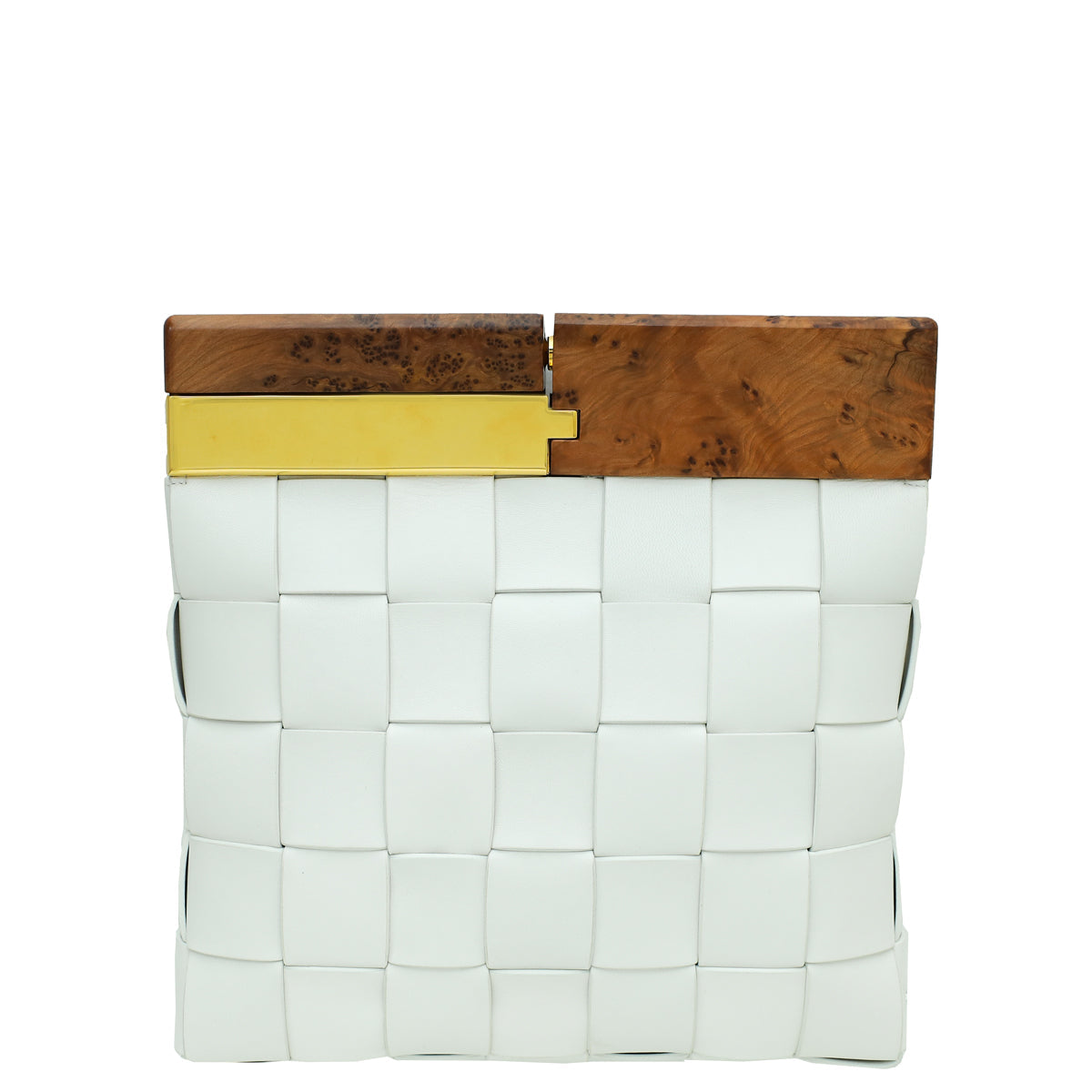 Bottega Veneta White The Snap Clutch Bag