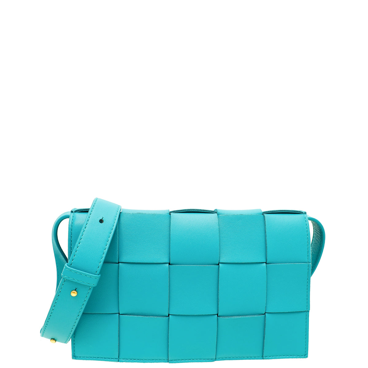 Bottega Veneta Teal Maxi Intrecciato Cassette Crossbody Bag