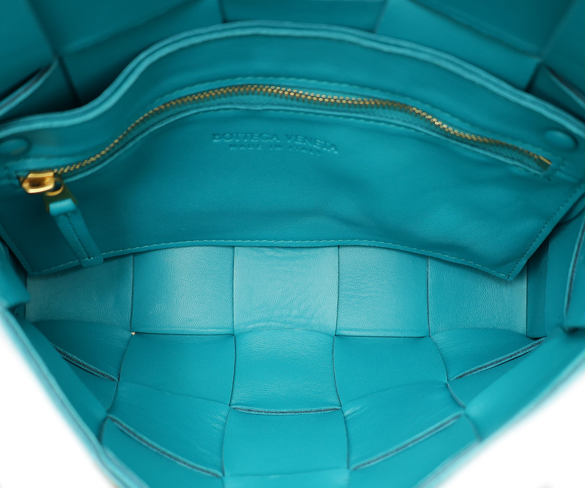 Bottega Veneta Teal Maxi Intrecciato Cassette Crossbody Bag