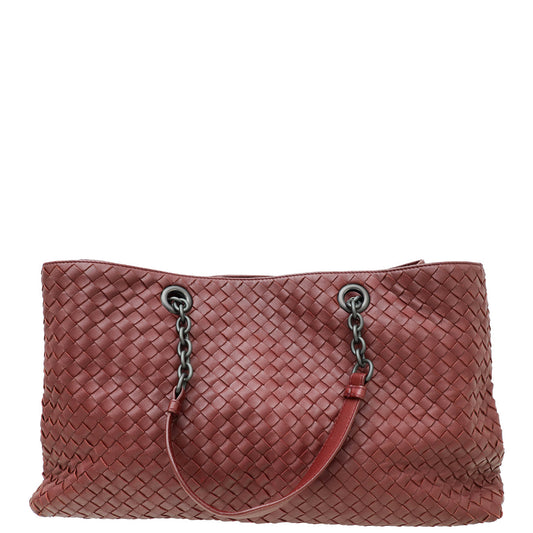 Bottega Veneta Burgundy Intrecciato Nappa Classic Tote Large Bag