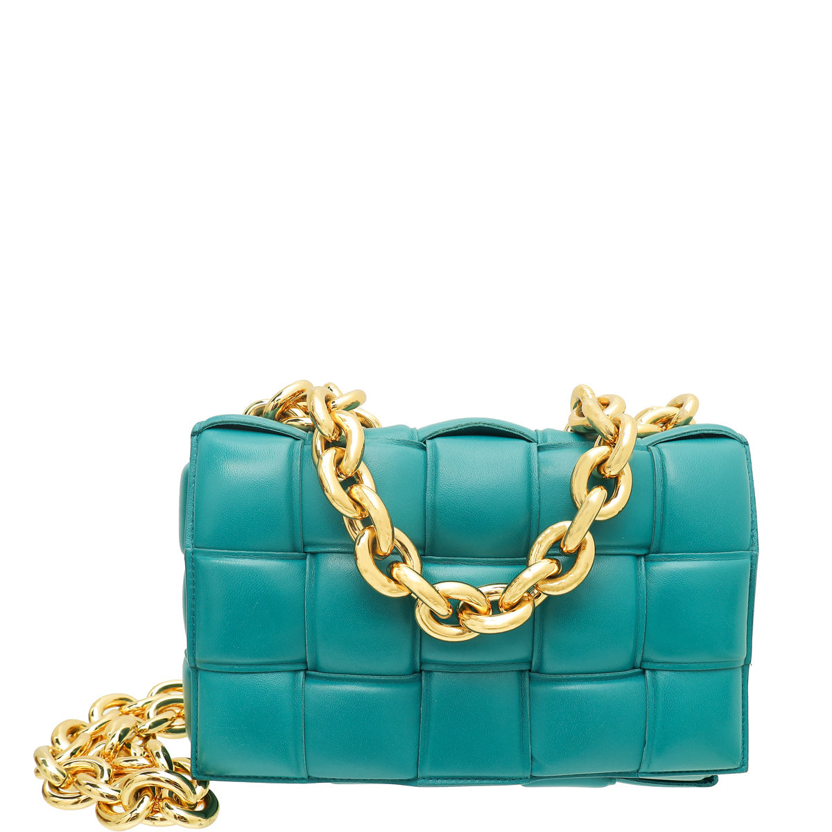 Bottega Veneta Teal Cassette Flap Bag