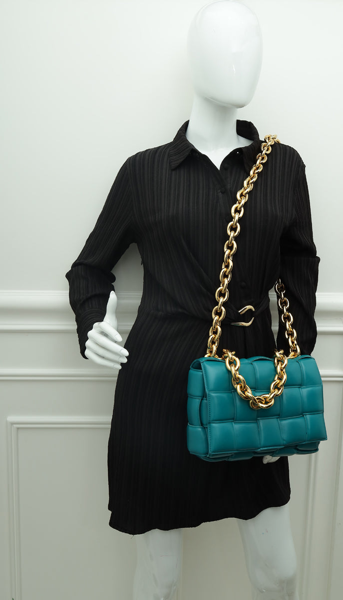 Bottega Veneta Teal Cassette Flap Bag