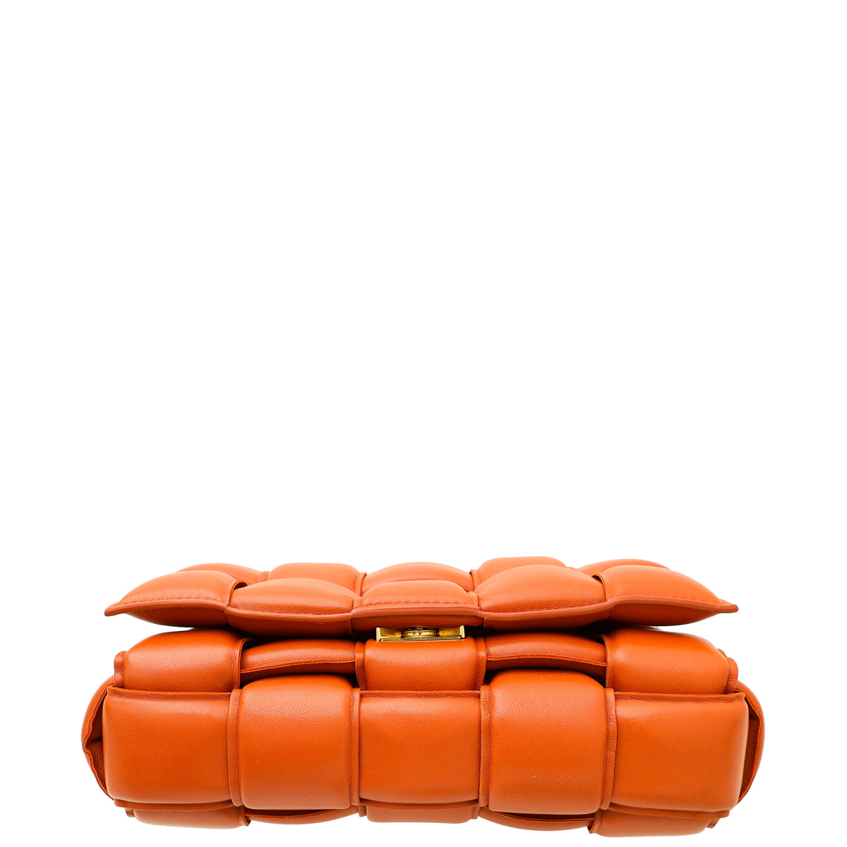 Bottega Veneta Rust Orange Padded Intrecciato Chain Cassette Bag