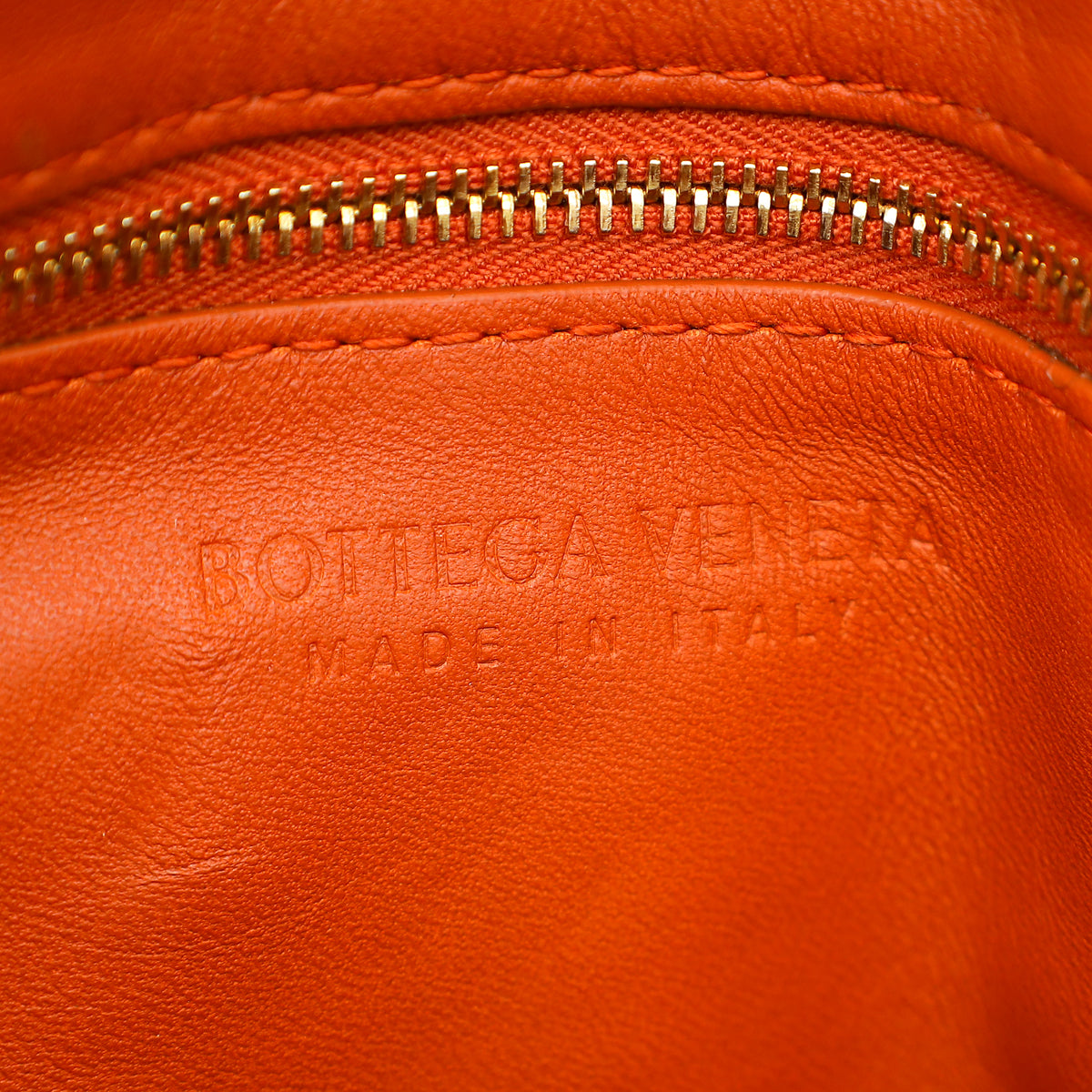 Bottega Veneta Rust Orange Padded Intrecciato Chain Cassette Bag