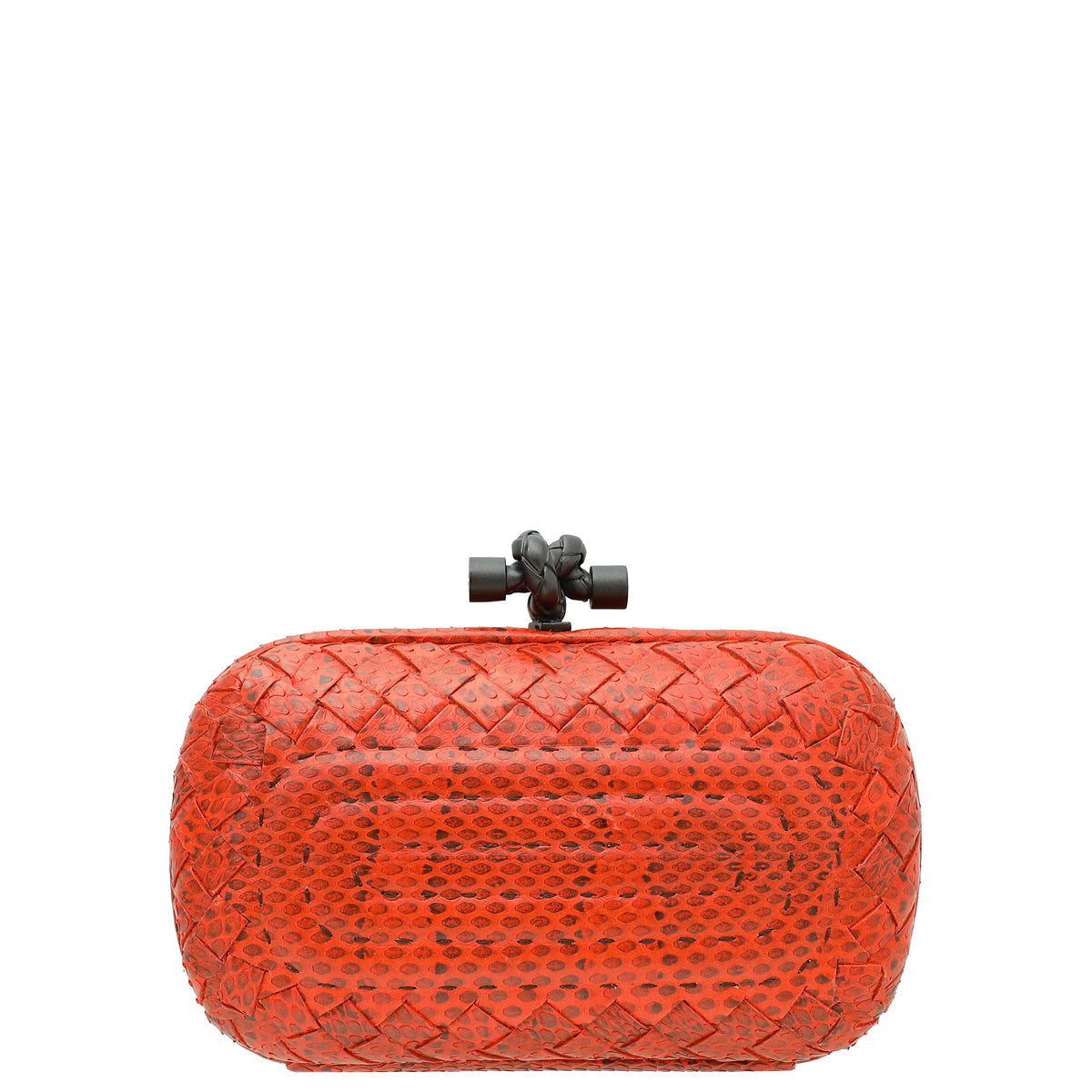 Bottega Veneta Red Python Knot Clutch