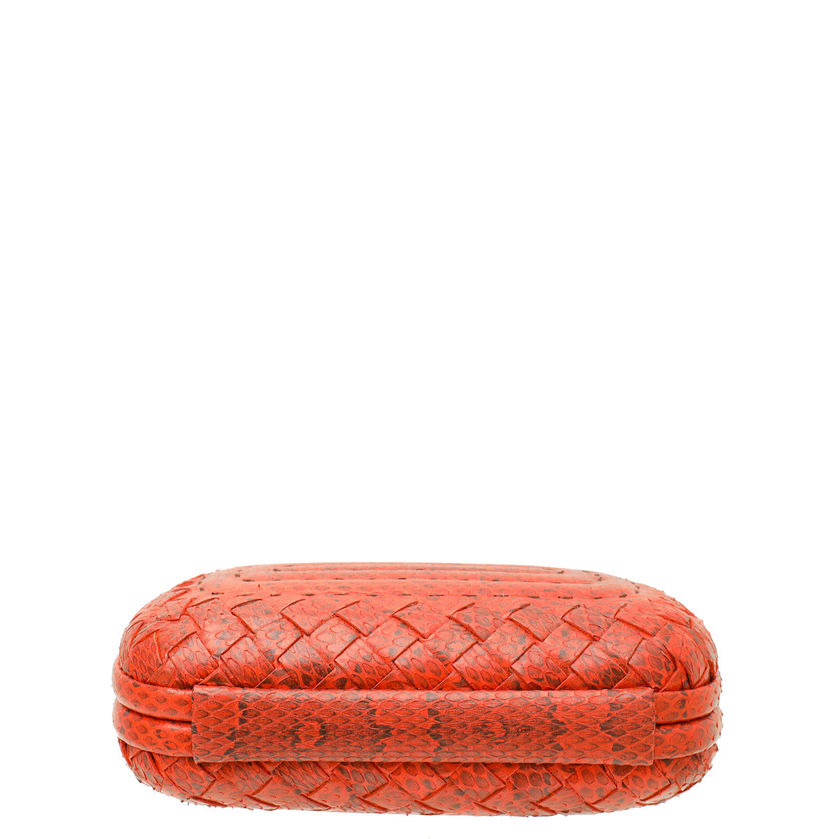 Bottega Veneta Red Python Knot Clutch