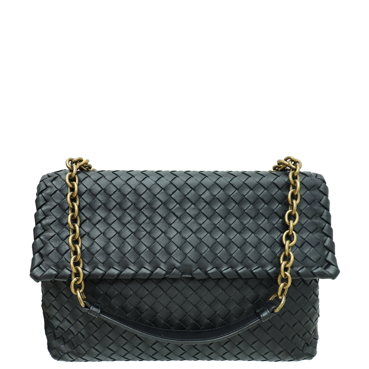 Bottega Veneta Black Intrecciato Nappa Olimpia Medium Shoulder Bag