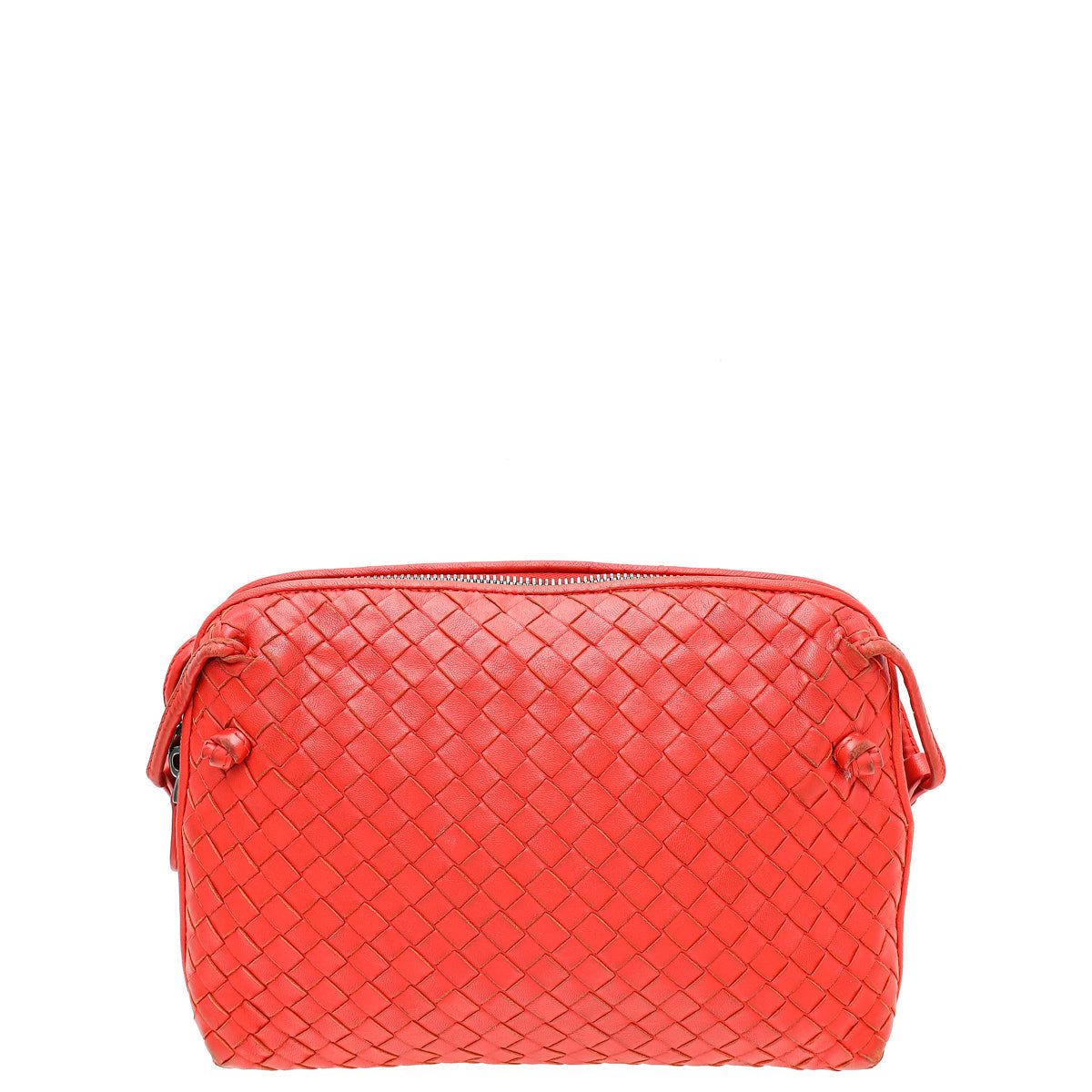 Bottega Veneta Metallic Red Intrecciato Intrecciato Nodini Crossbody Bag