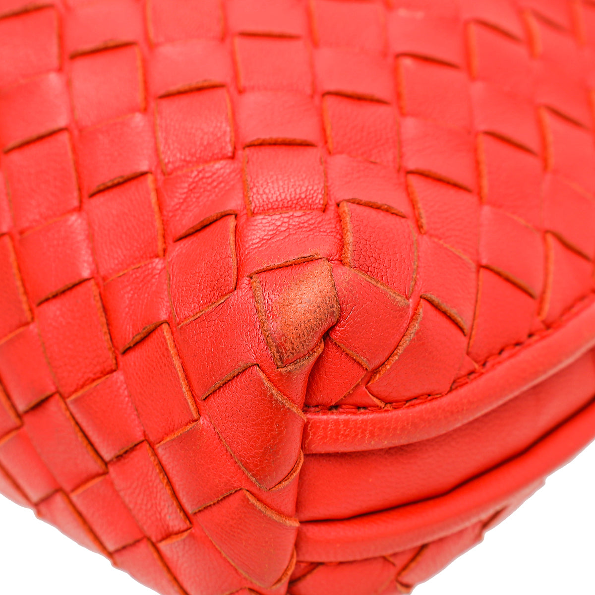 Bottega Veneta Metallic Red Intrecciato Intrecciato Nodini Crossbody Bag