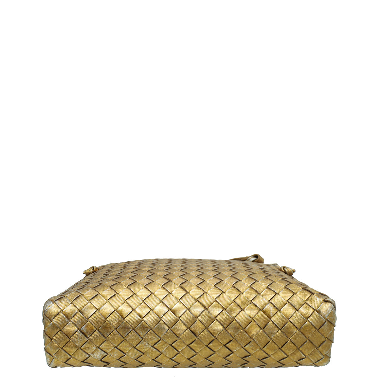 Bottega Veneta Metallic Gold Intrecciato Intrecciato Nodini Crossbody Bag