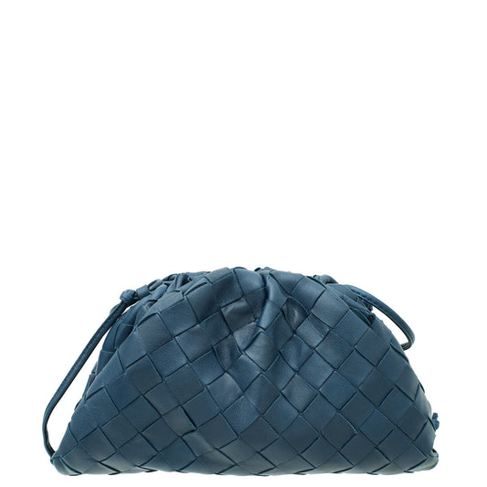 Bottega Veneta Deep Blue Intrecciato Nappa Mini Pouch Bag