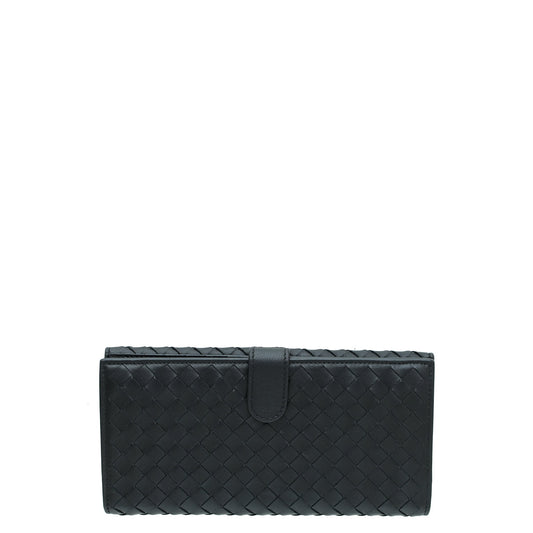 Bottega Veneta Black Intrecciato Nappa French Wallet