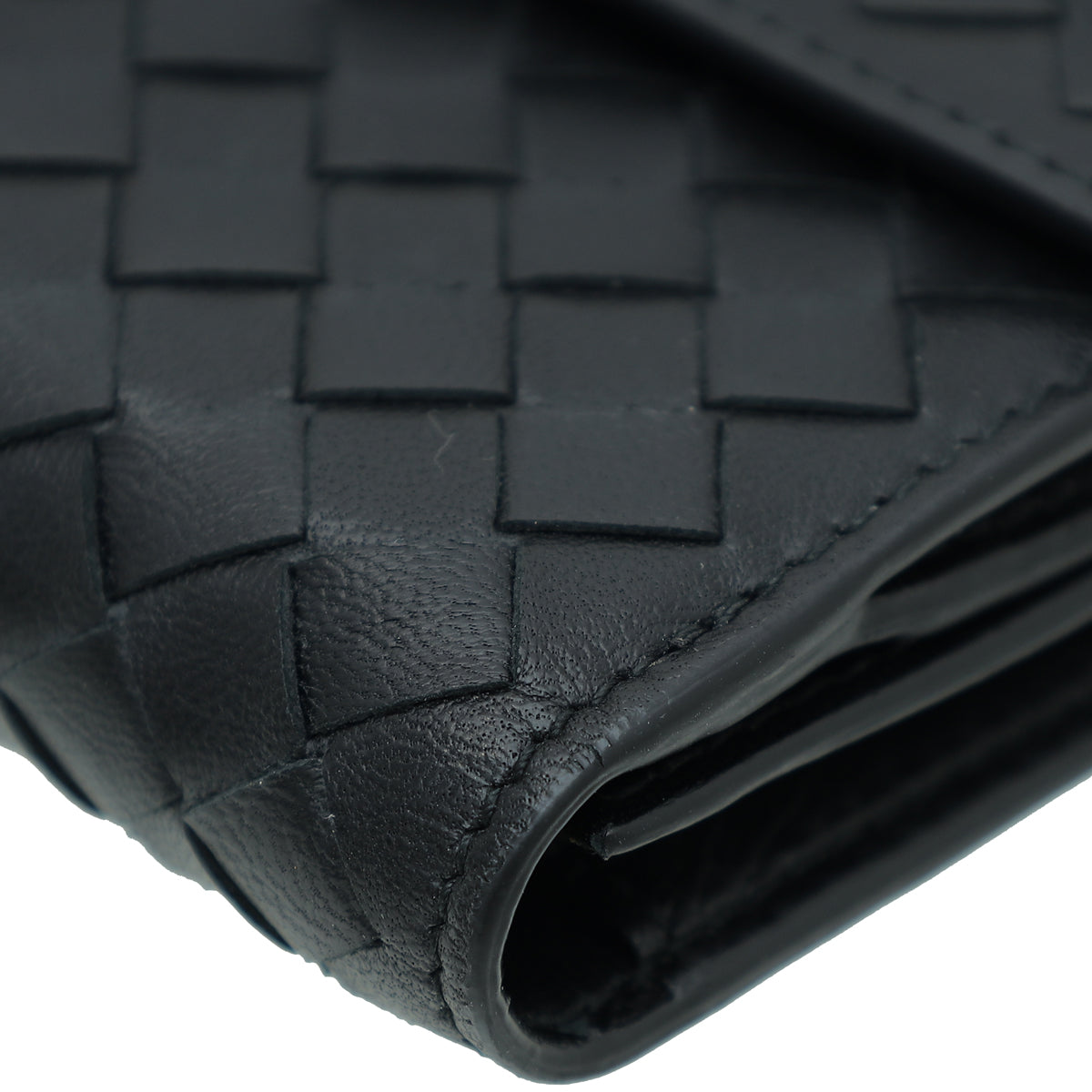 Bottega Veneta Black Intrecciato Nappa French Wallet