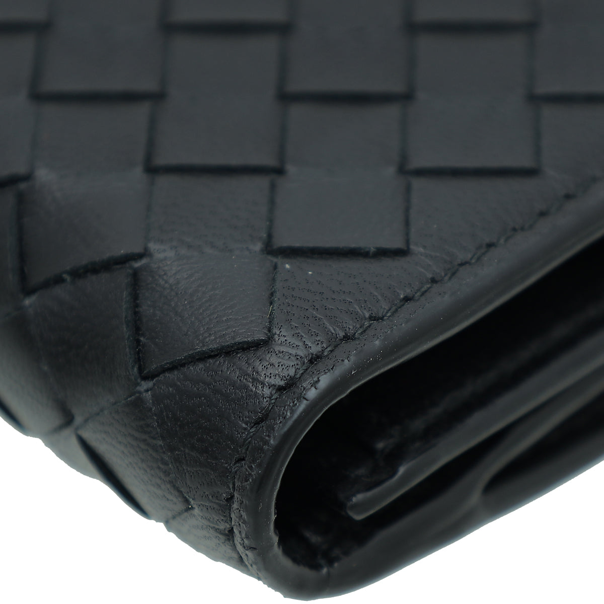 Bottega Veneta Black Intrecciato Nappa French Wallet