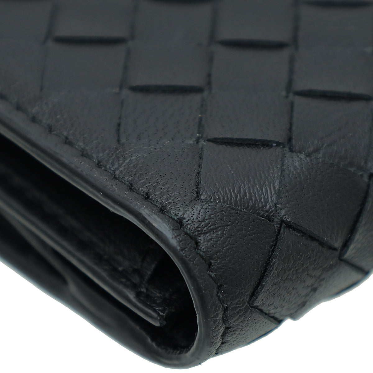 Bottega Veneta Black Intrecciato Nappa French Wallet