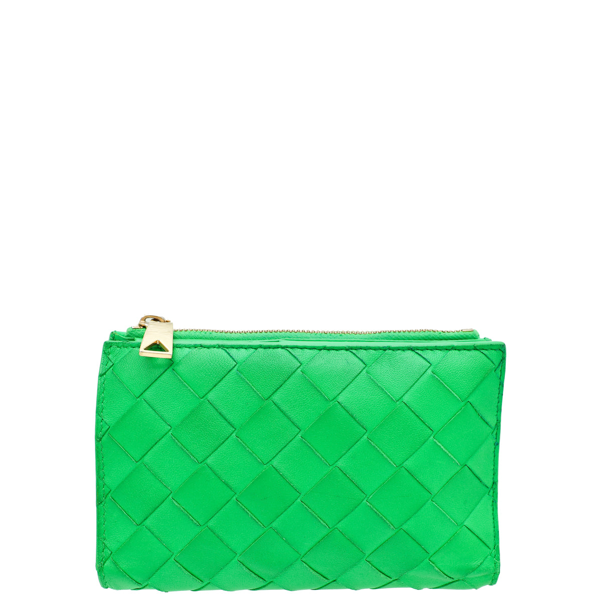 Bottega Veneta Parakeet Medium Intrecciato Bi-Fold Zip Wallet