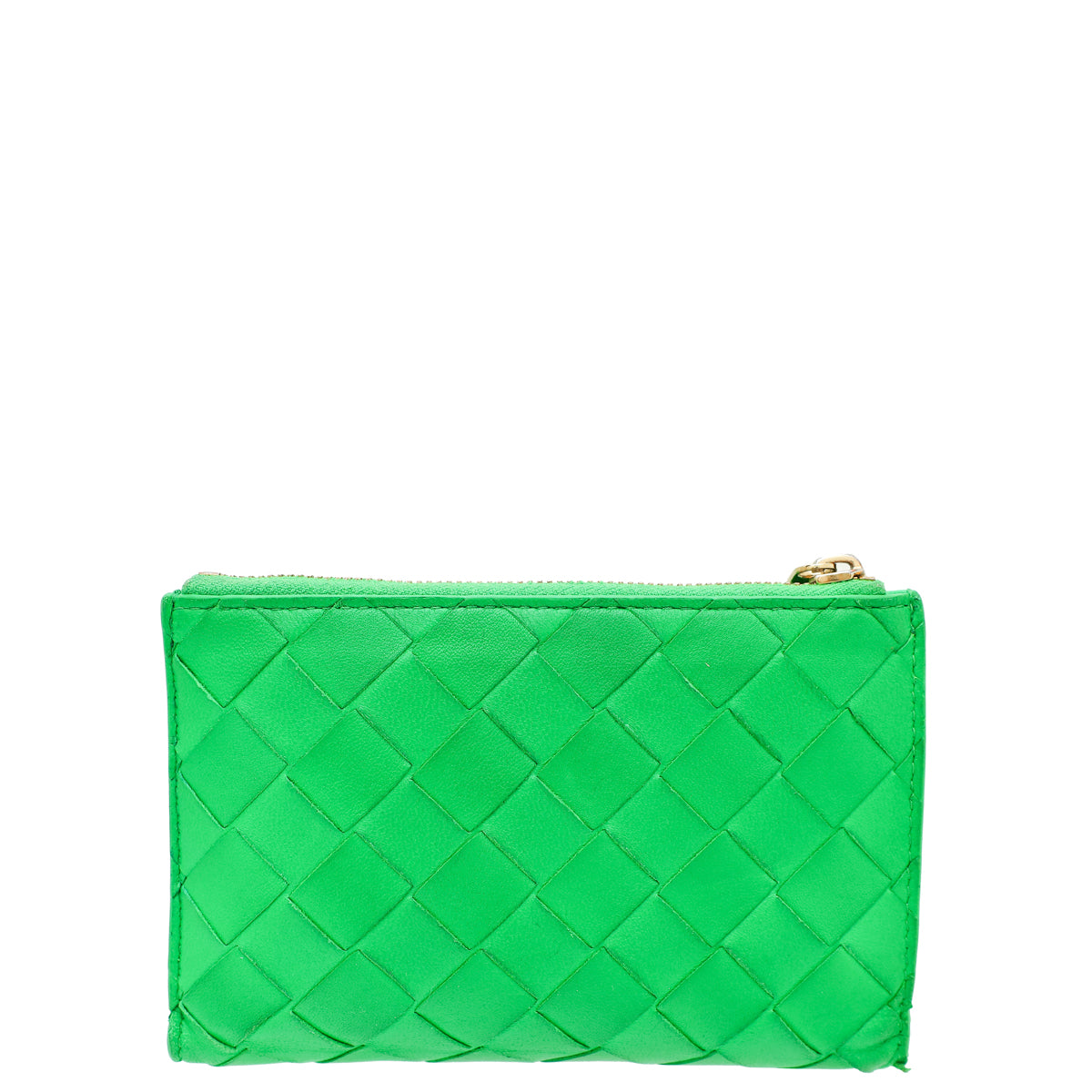 Bottega Veneta Parakeet Medium Intrecciato Bi-Fold Zip Wallet