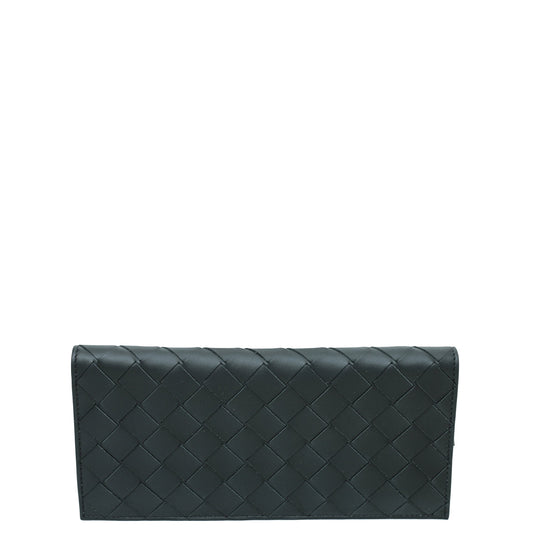 Bottega Veneta Black Intrecciato Zip Around Slim Wallet