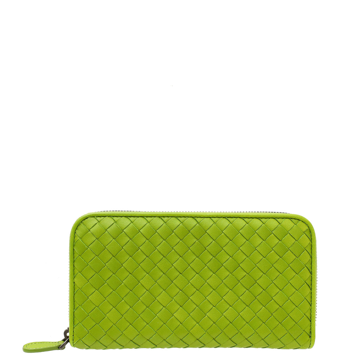 Bottega Veneta Green Intrecciato Zip Around Wallet