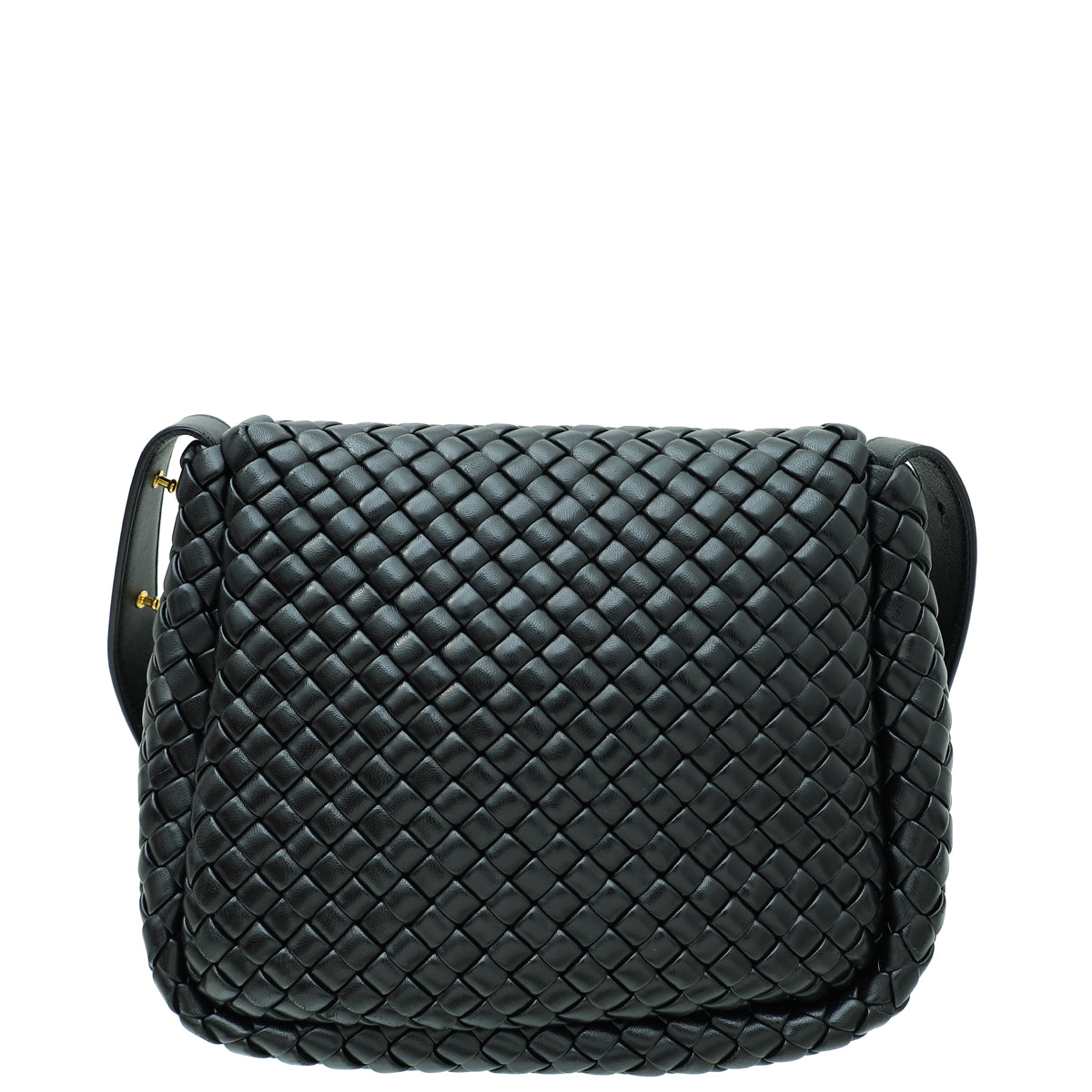 Bottega Veneta Black Intrecciato Cobble Padded Small Bag