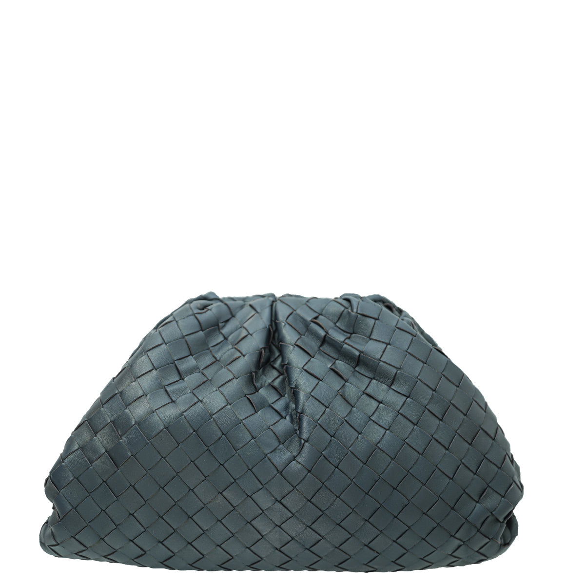 Bottega Veneta Dark Petrol Blue Intrecciato Nappa Large Pouch