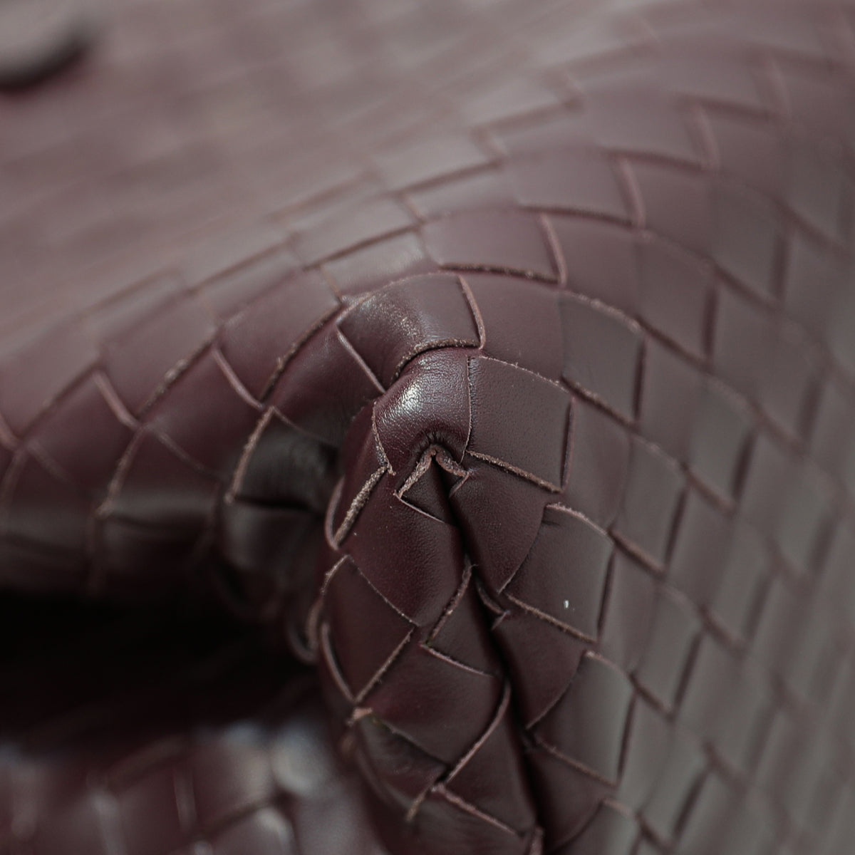 Bottega Veneta Burgundy Intrecciato Nappa Roma Bag