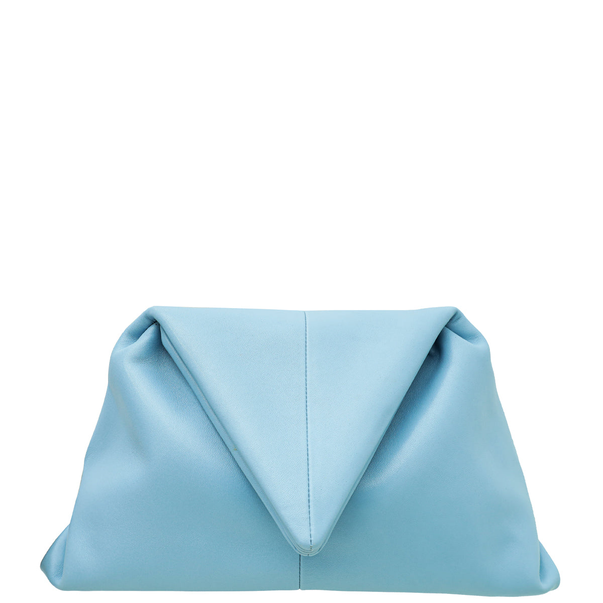 Bottega Veneta Sky Blue Angular Nappa Clutch