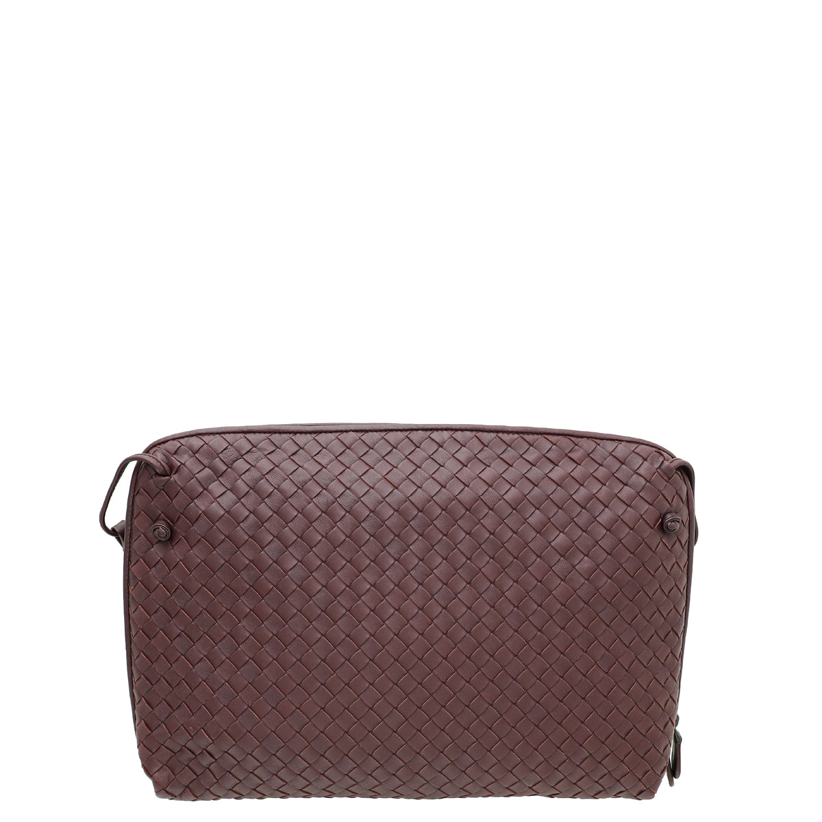 Bottega Veneta Burgundy Intrecciato Nappa Nodini Crossbody Bag Large