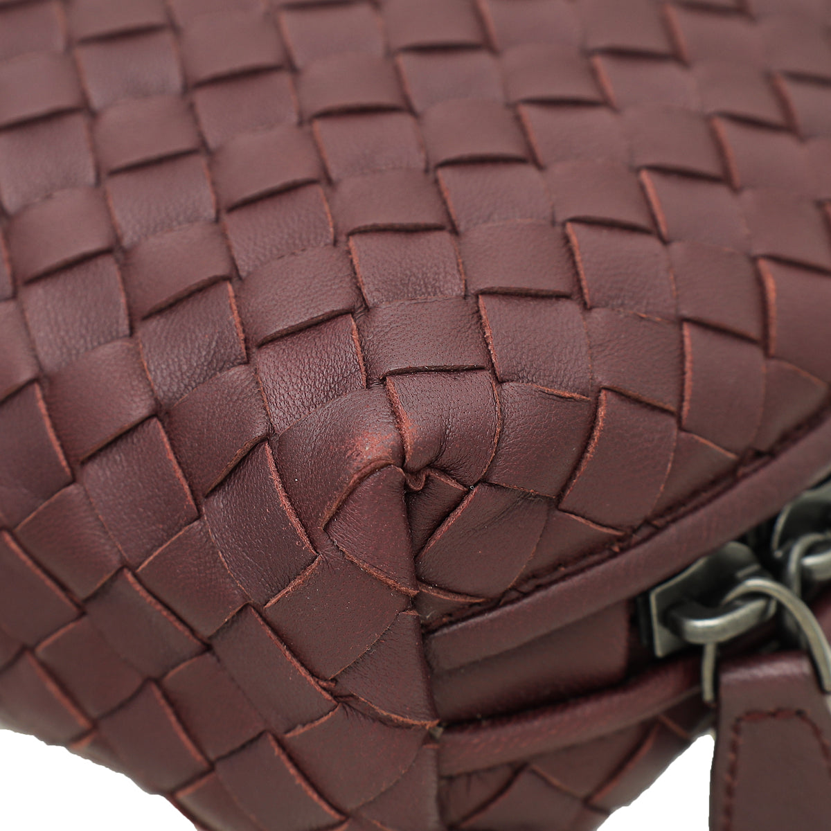 Bottega Veneta Burgundy Intrecciato Nappa Nodini Crossbody Bag Large