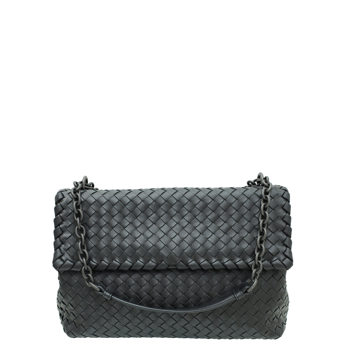 Bottega Veneta Black Intrecciato Nappa Olimpia Medium Bag