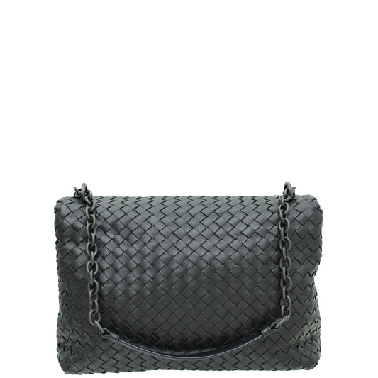 Bottega Veneta Black Intrecciato Nappa Olimpia Medium Bag