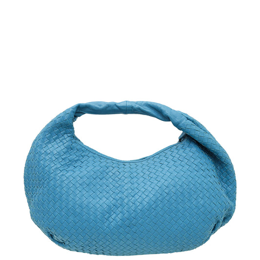 Bottega Veneta Blue Intrecciato Nappa Hobo Large Bag