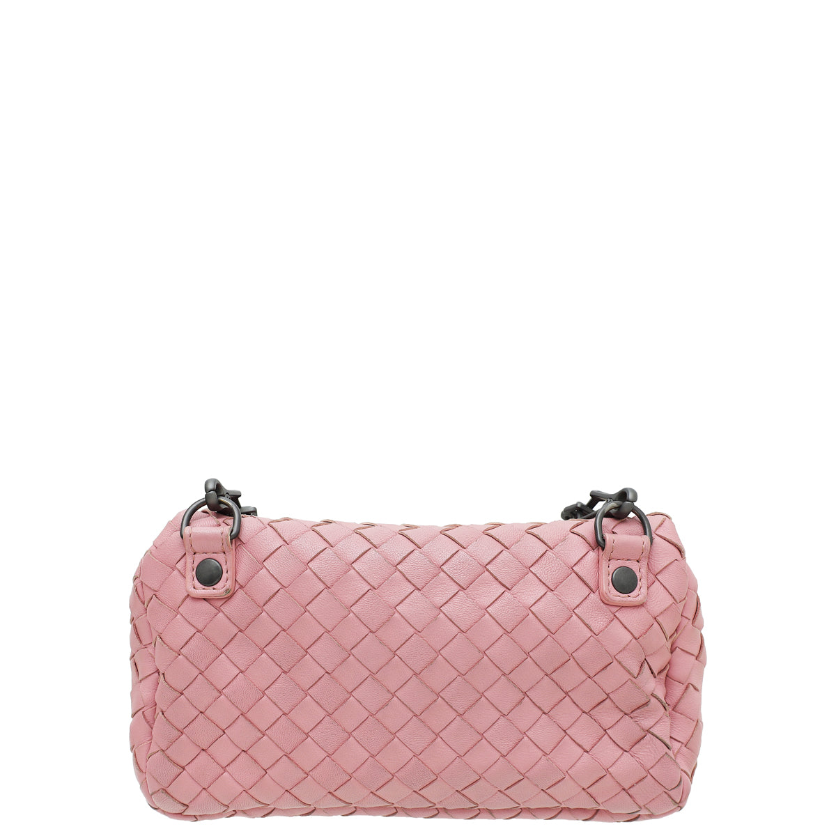 Bottega Veneta Pink Intrecciato Small Chain Crossbody Bag