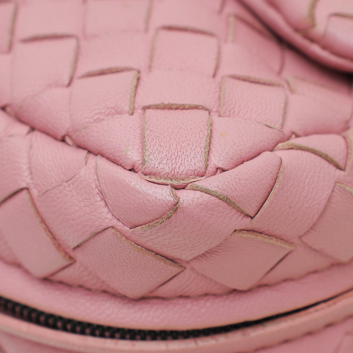 Bottega Veneta Pink Intrecciato Small Chain Crossbody Bag