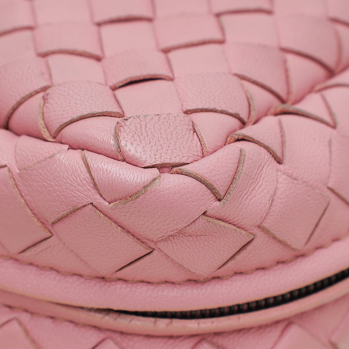 Bottega Veneta Pink Intrecciato Small Chain Crossbody Bag