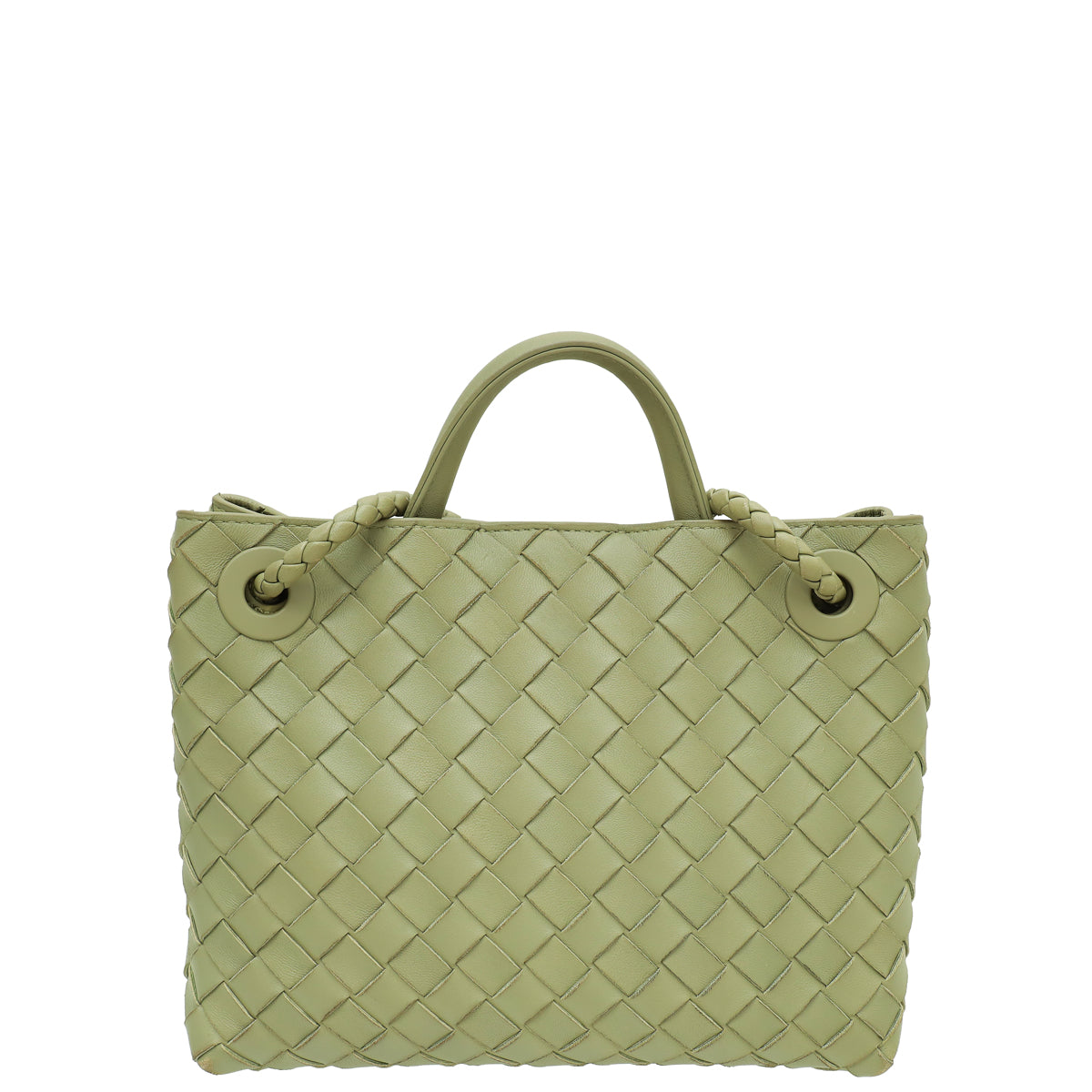 Bottega Veneta Travertine Intrecciato Nappa Andiamo Small Bag