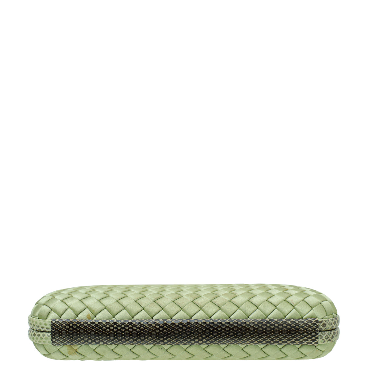 Bottega Veneta Light Green Satin Ayers Stretch Knot Clutch