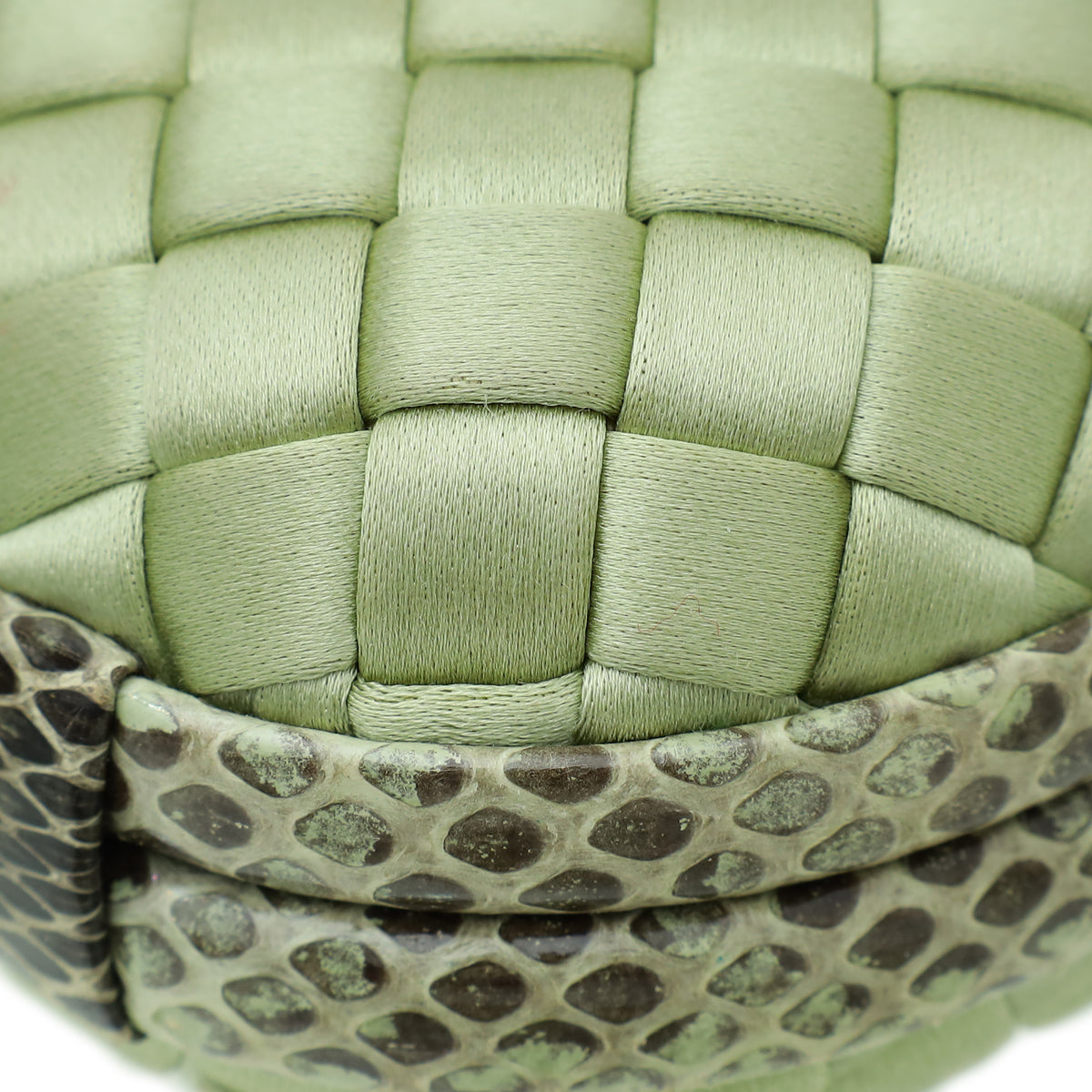 Bottega Veneta Light Green Satin Ayers Stretch Knot Clutch