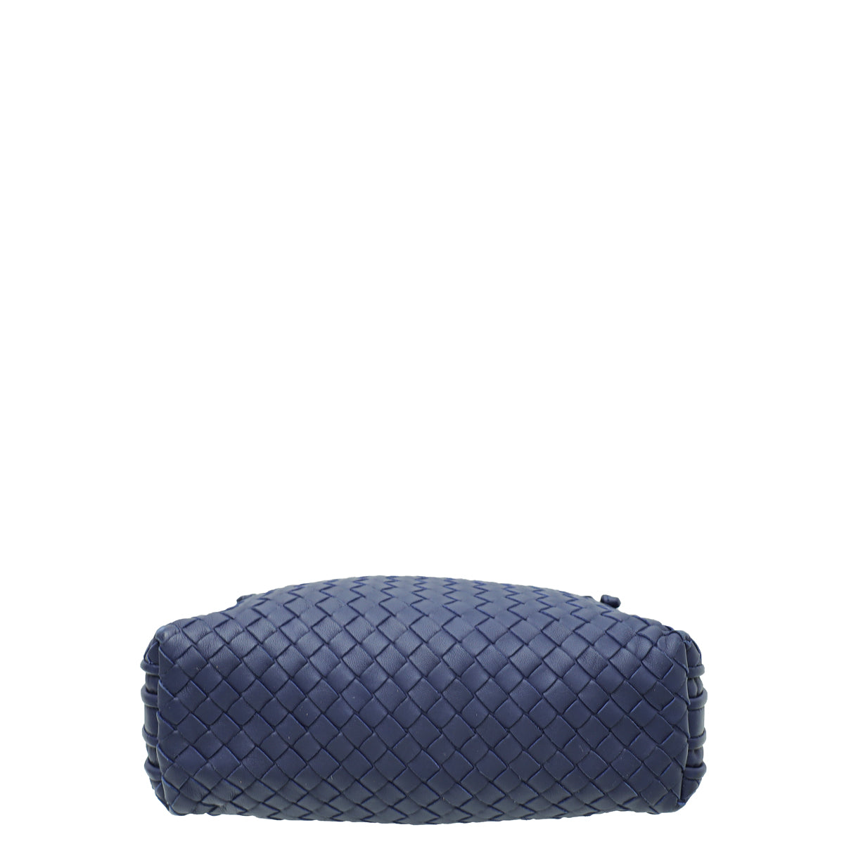 Bottega Veneta Navy Blue Intrecciato Nappa Nodini Double Zip Crossbody Bag