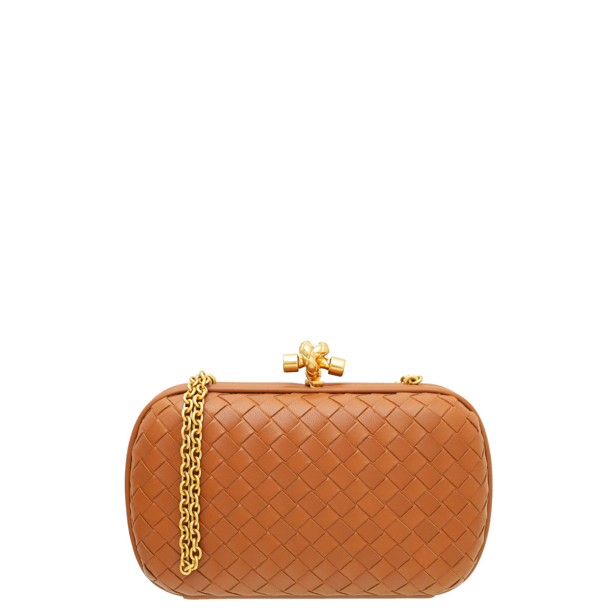 Bottega Veneta Brown Knot Nappa Chain Clutch