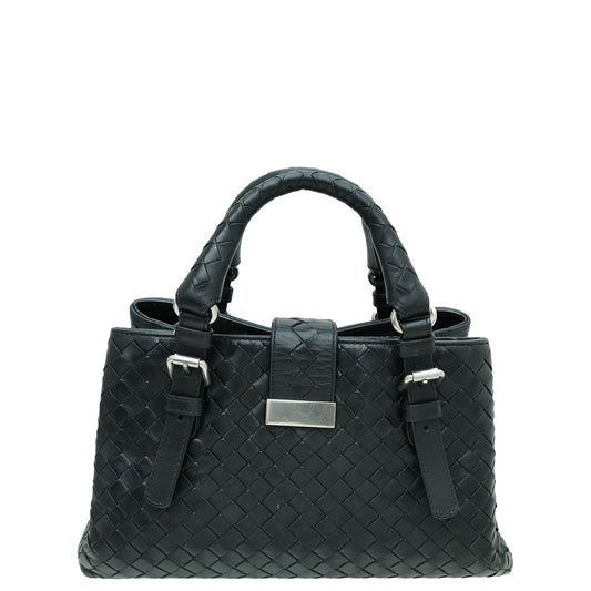 Bottega Veneta Black Intrecciato Nappa Roma Mini Bag