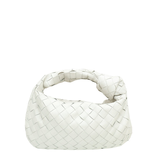 Bottega Veneta White Intrecciato Nappa Jodie Mini Bag