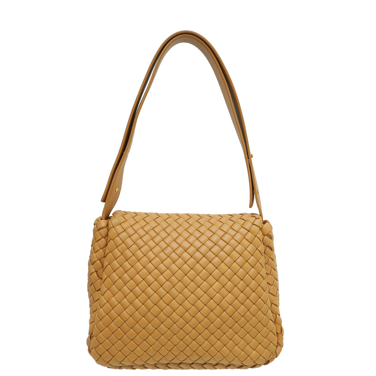 Bottega Veneta Caramel Intrecciato Cobble Padded Small Bag