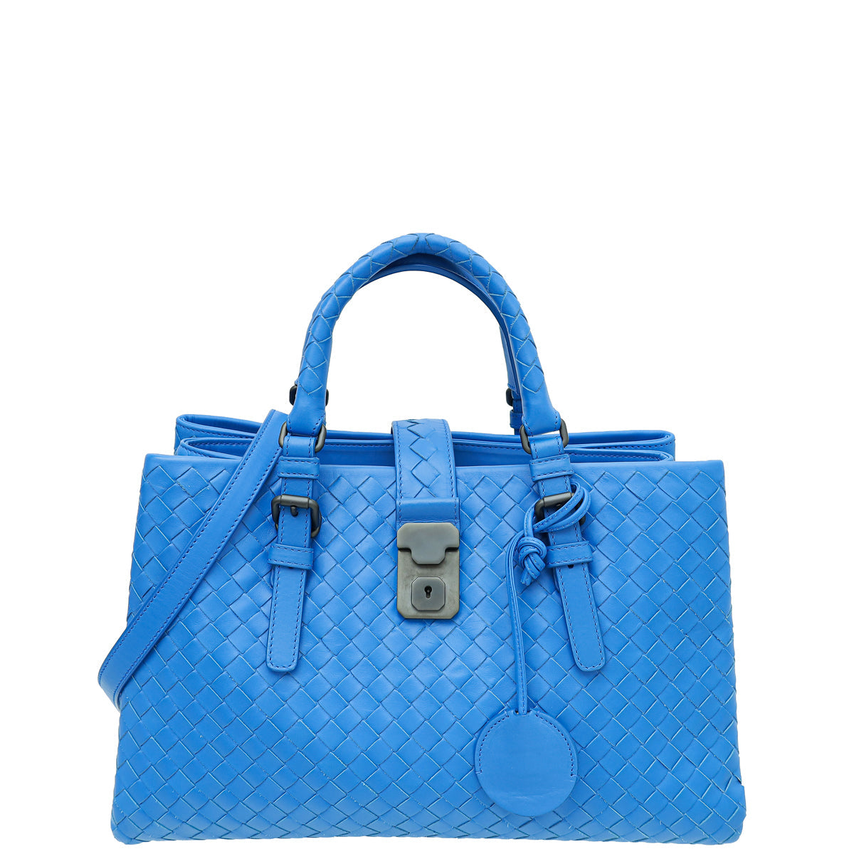 Bottega Veneta Blue Intrecciato Nappa Roma Small Bag