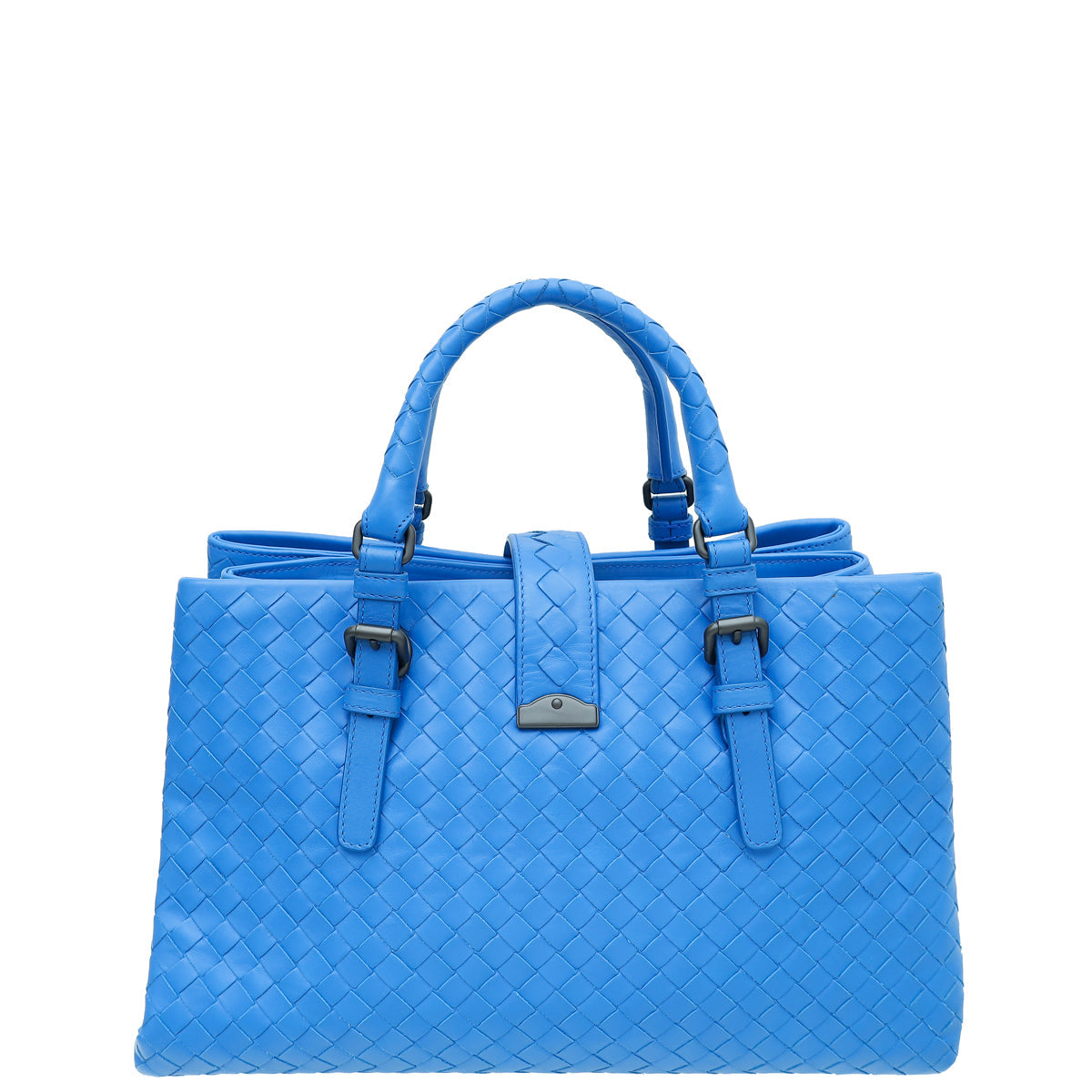 Bottega Veneta Blue Intrecciato Nappa Roma Small Bag