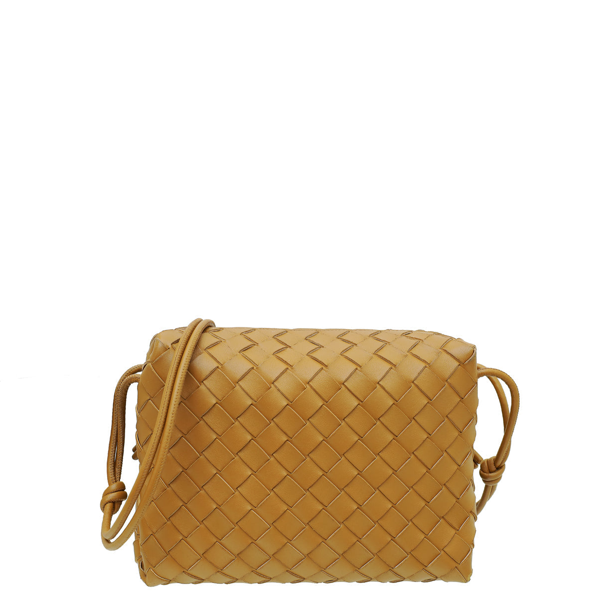 Bottega Veneta Camel Intrecciato Nappa Loop Camera Small Bag