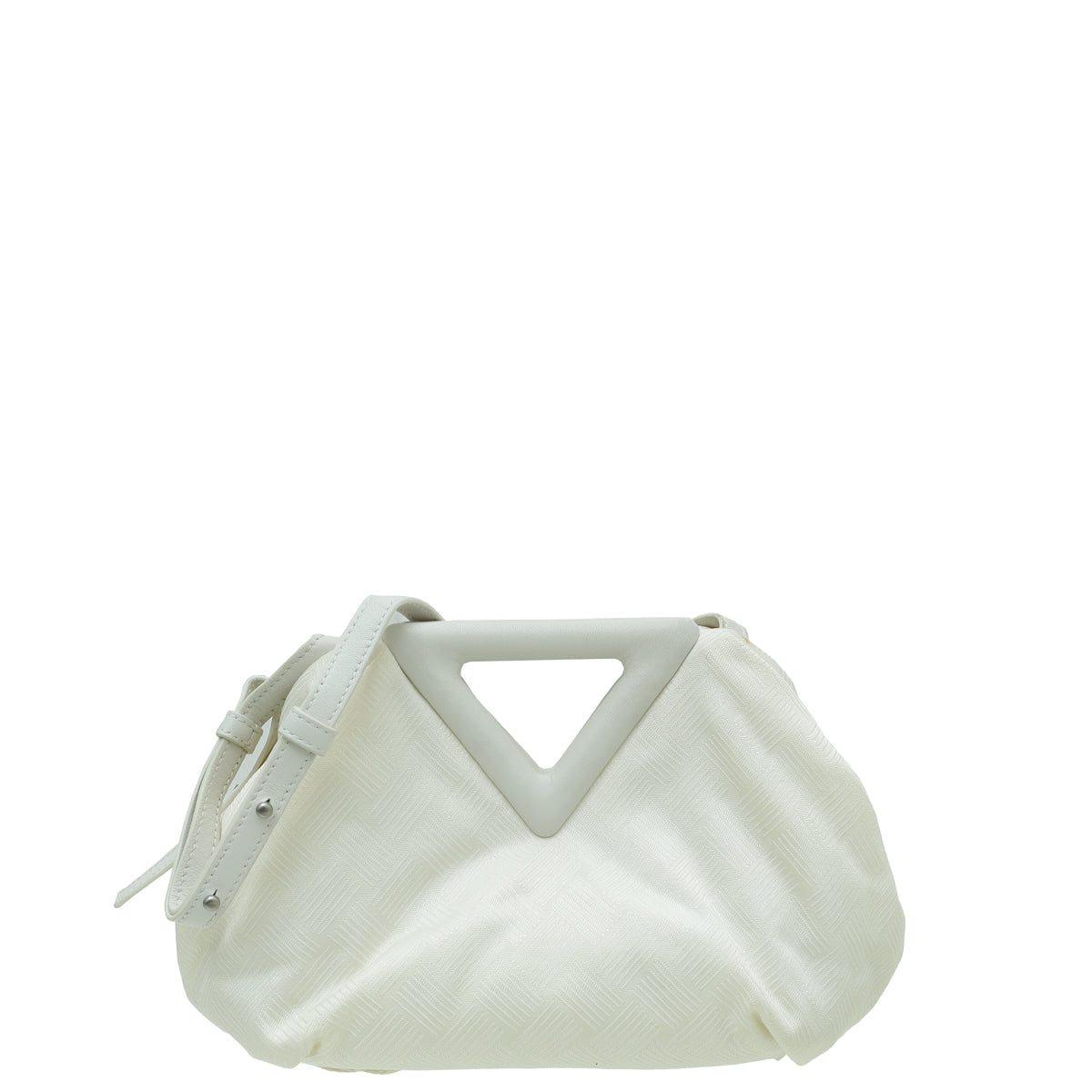 Bottega Veneta White Fabric The Point Triangle Bag