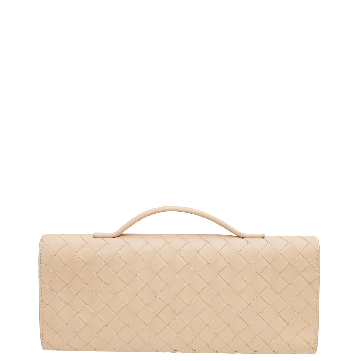 Bottega Veneta Light Pink Intrecciato Nappa Small Top-Handle Clutch