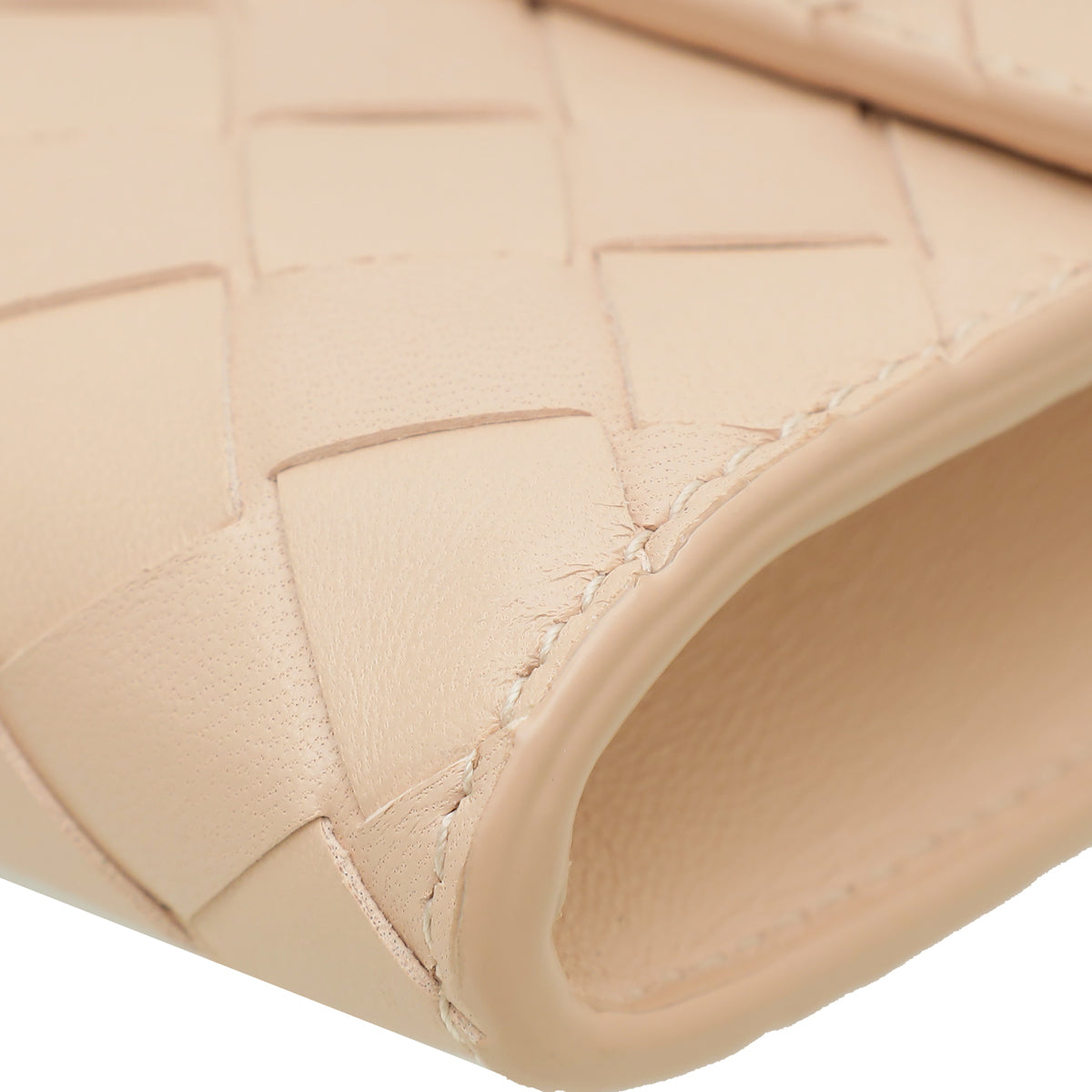 Bottega Veneta Light Pink Intrecciato Nappa Small Top-Handle Clutch