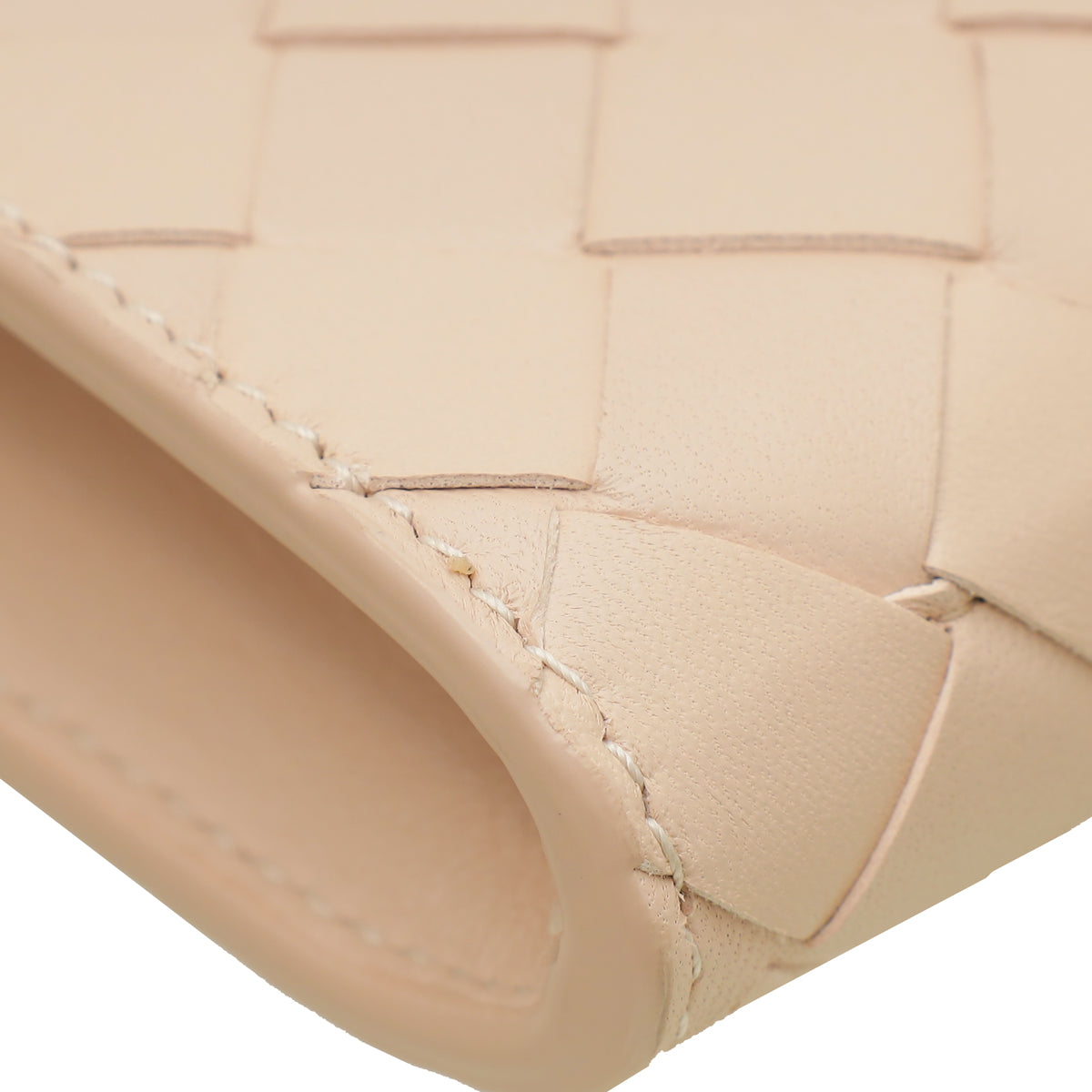 Bottega Veneta Light Pink Intrecciato Nappa Small Top-Handle Clutch